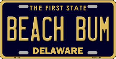 LP-6710 Beach Bum Delaware Novelty Metal License Plate
