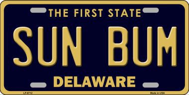 LP-6712 Sun Bum Delaware Novelty Metal License Plate