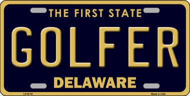 LP-6719 Golfer Delaware Novelty Metal License Plate