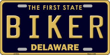 LP-6722 Biker Delaware Novelty Metal License Plate