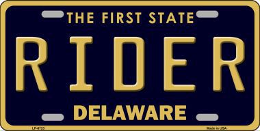 LP-6723 Rider Delaware Novelty Metal License Plate