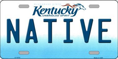 LP-6783 Native Kentucky Novelty Metal License Plate