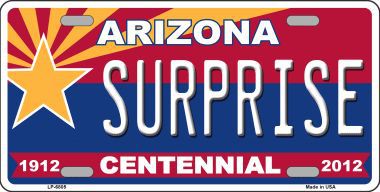 LP-6805 Arizona Centennial Surprise Novelty Metal License Plate