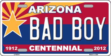 LP-6814 Arizona Centennial Bad Boy Novelty Metal License Plate