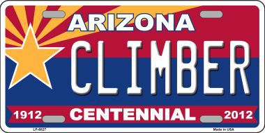 LP-6827 Arizona Centennial Climber Novelty Metal License Plate