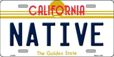 Native California Novelty Metal License Plate