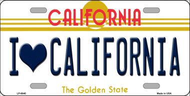 LP-6840 I Love California Novelty Metal License Plate