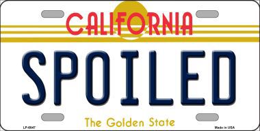 LP-6847 Spoiled California Novelty Metal License Plate