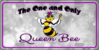 LP-6872 Queen Bee Purple Metal Novelty License Plate