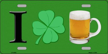 LP-6882 Shamrock Beer Metal Novelty License Plate