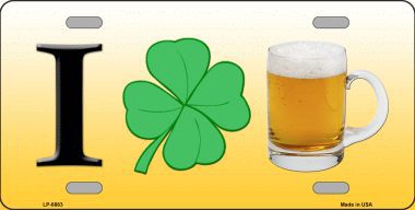 LP-6883 I Shamrock Beer Metal Novelty License Plate