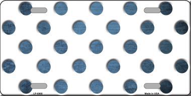 LP-6968 Light Blue White Dots Oil Rubbed Metal Novelty License Plate