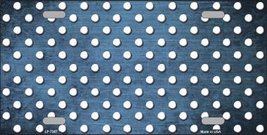 LP-7387 Light Blue White Small Dots Print Oil Rubbed Metal Novelty License Plate