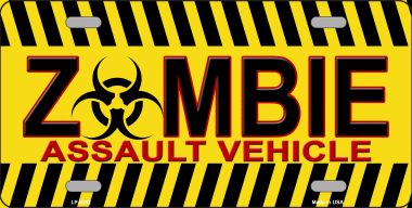 LP-8292 Zombie Assault Vehicle Novelty Metal License Plate