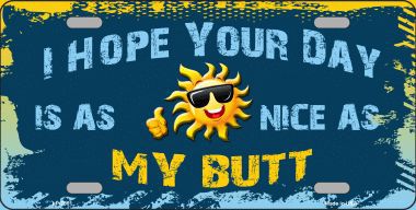 LP-7801 Hope Your Day Is Nice Novelty Metal License Plate