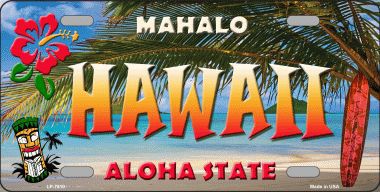 LP-7810 Hawaii State Background Novelty Metal License Plate