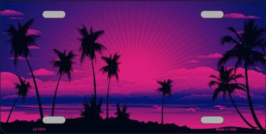 LP-7870 Sunset Pink Metal Novelty License Plate