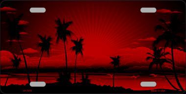 LP-7872 Sunset Red Metal Novelty License Plate