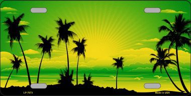 LP-7873 Sunset Yellow Green Metal Novelty License Plate