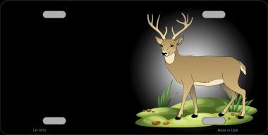 LP-7875 Deer Offset Metal Novelty License Plate