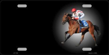 LP-7879 Horse Racing Offset Metal Novelty License Plate