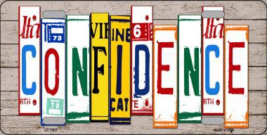 Confidence Wood License Plate Art Novelty Metal License Plate