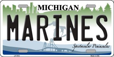 LP-7914 Marines Michigan Novelty Metal License Plate