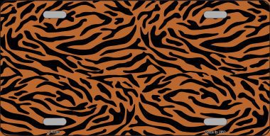 LP-7930 Tiger Print Background Metal Novelty License Plate