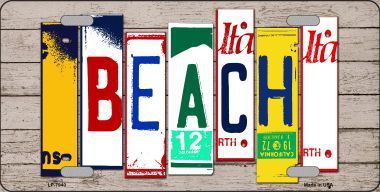 Beach Wood License Plate Art Novelty Metal License Plate