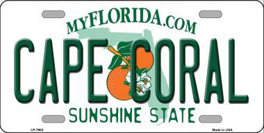LP-7983 Cape Coral Florida Novelty Metal License Plate