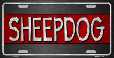LP-8018 Sheepdog Red Line Novelty Metal License Plate