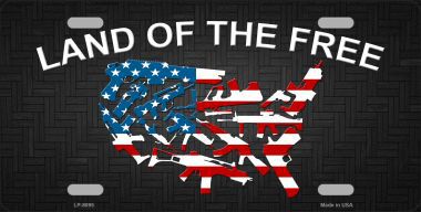 LP-8095 Land Of The Free Novelty Metal License Plate