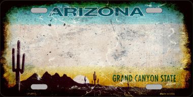LP-8117 Arizona State Background Rusty Novelty Metal License Plate
