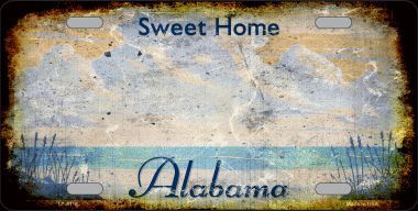 LP-8118 Alabama State Background Rusty Novelty Metal License Plate