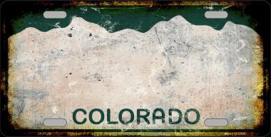 LP-8122 Colorado State Background Rusty Novelty Metal License Plate