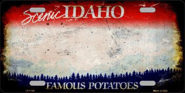 LP-8129 Idaho State Background Rusty Novelty Metal License Plate