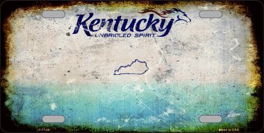 LP-8134 Kentucky State Background Rusty Novelty Metal License Plate