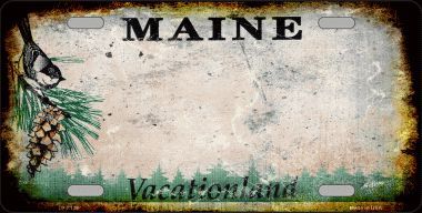LP-8136 Maine State Background Rusty Novelty Metal License Plate