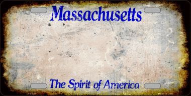 LP-8138 Massachusetts State Background Rusty Novelty Metal License Plate