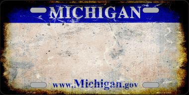 LP-8139 Michigan State Background Rusty Novelty Metal License Plate