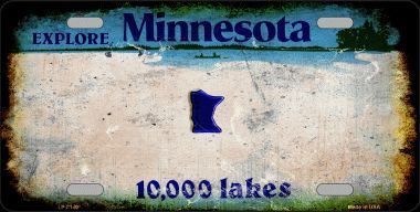 LP-8140 Minnesota State Background Rusty Novelty Metal License Plate