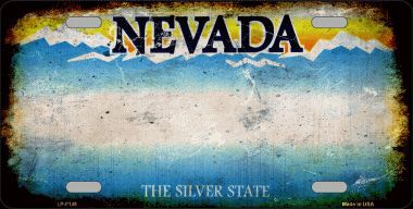 LP-8145 Nevada State Background Rusty Novelty Metal License Plate