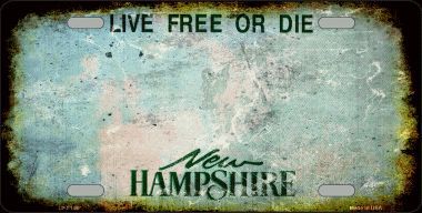 LP-8146 New Hampshire State Background Rusty Novelty Metal License Plate