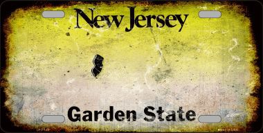 LP-8147 New Jersey State Background Rusty Novelty Metal License Plate