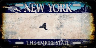 LP-8148 New York State Background Rusty Novelty Metal License Plate