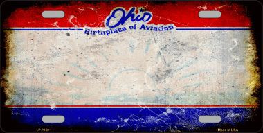 LP-8152 Ohio State Background Rusty Novelty Metal License Plate
