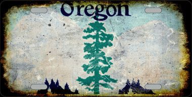 LP-8154 Oregon State Background Rusty Novelty Metal License Plate