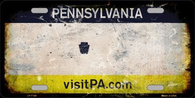 LP-8155 Pennsylvania State Background Rusty Novelty Metal License Plate