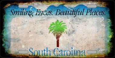 LP-8157 South Carolina State Background Rusty Novelty Metal License Plate