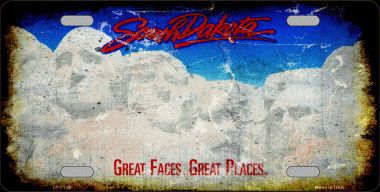 LP-8158 South Dakota State Background Rusty Novelty Metal License Plate